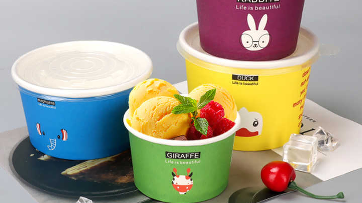 ice cream cup with wooden spoon 3 ice cream cup with wooden spoon 3
